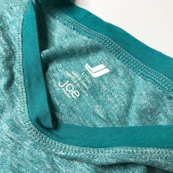 𝅺BUNDLE Joe Fresh Turquoise Baseball Varsity & Fuchsia Ribbed Button Shirts L/XL - Picture 3 of 13